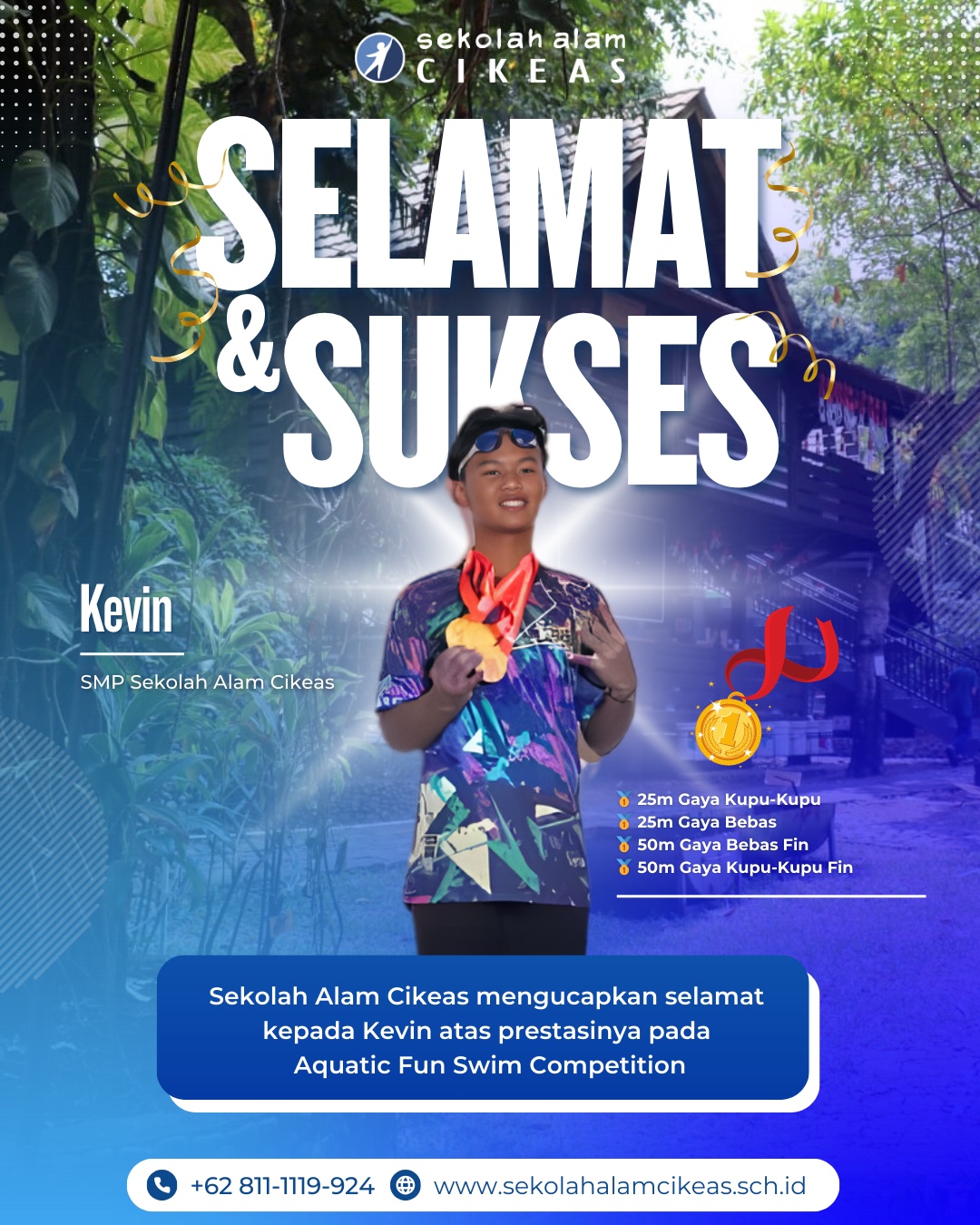 Selamat dan Sukses atas Prestasi Aquatics Fun Swim Competition