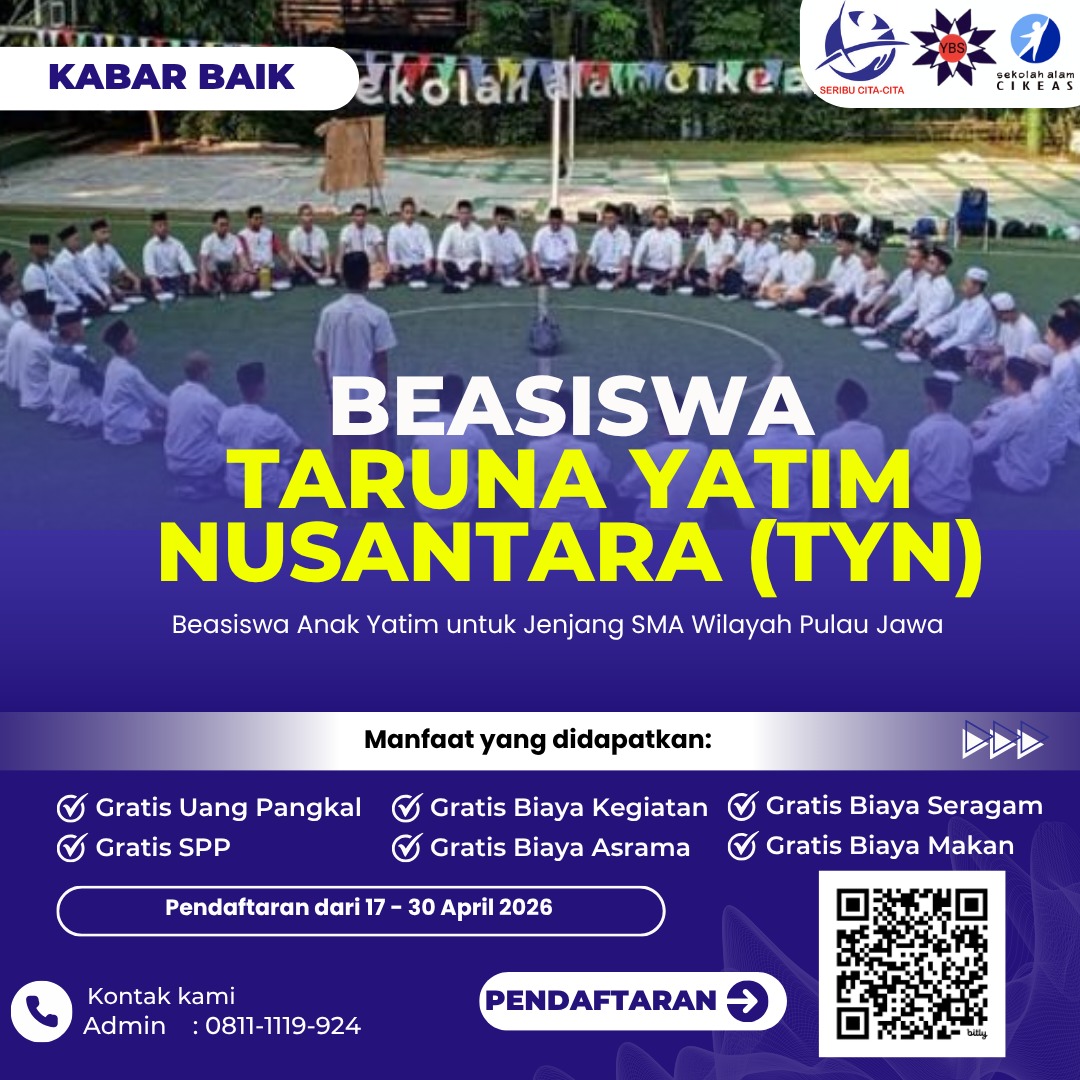 Peluang Beasiswa Penuh Santri Taruna Yatim Nusantara (TYN)