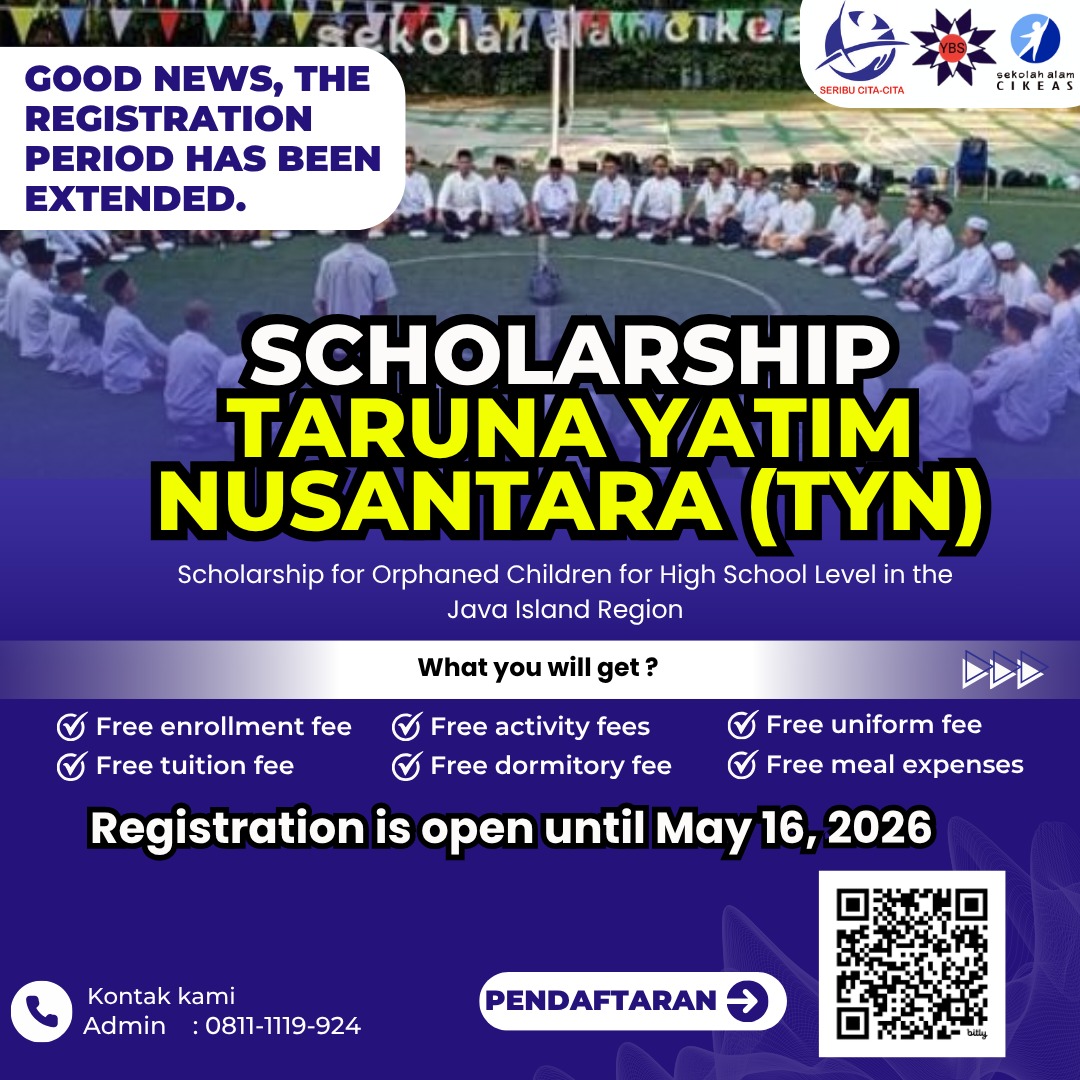 Yayasan Bhakti Suratto membuka Beasiswa tingkat SMA, GRATIS 100%!