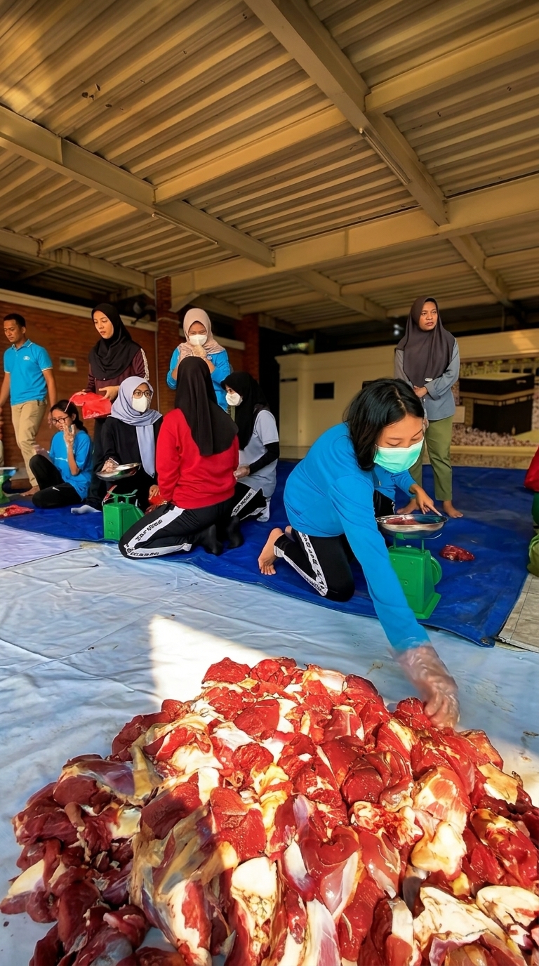 Serunya Belajar di Hari Tasyrik: Siswa Sekolah Alam Cikeas Terjun Langsung Kelola 1 Sapi dan 12 Kambing Kurban